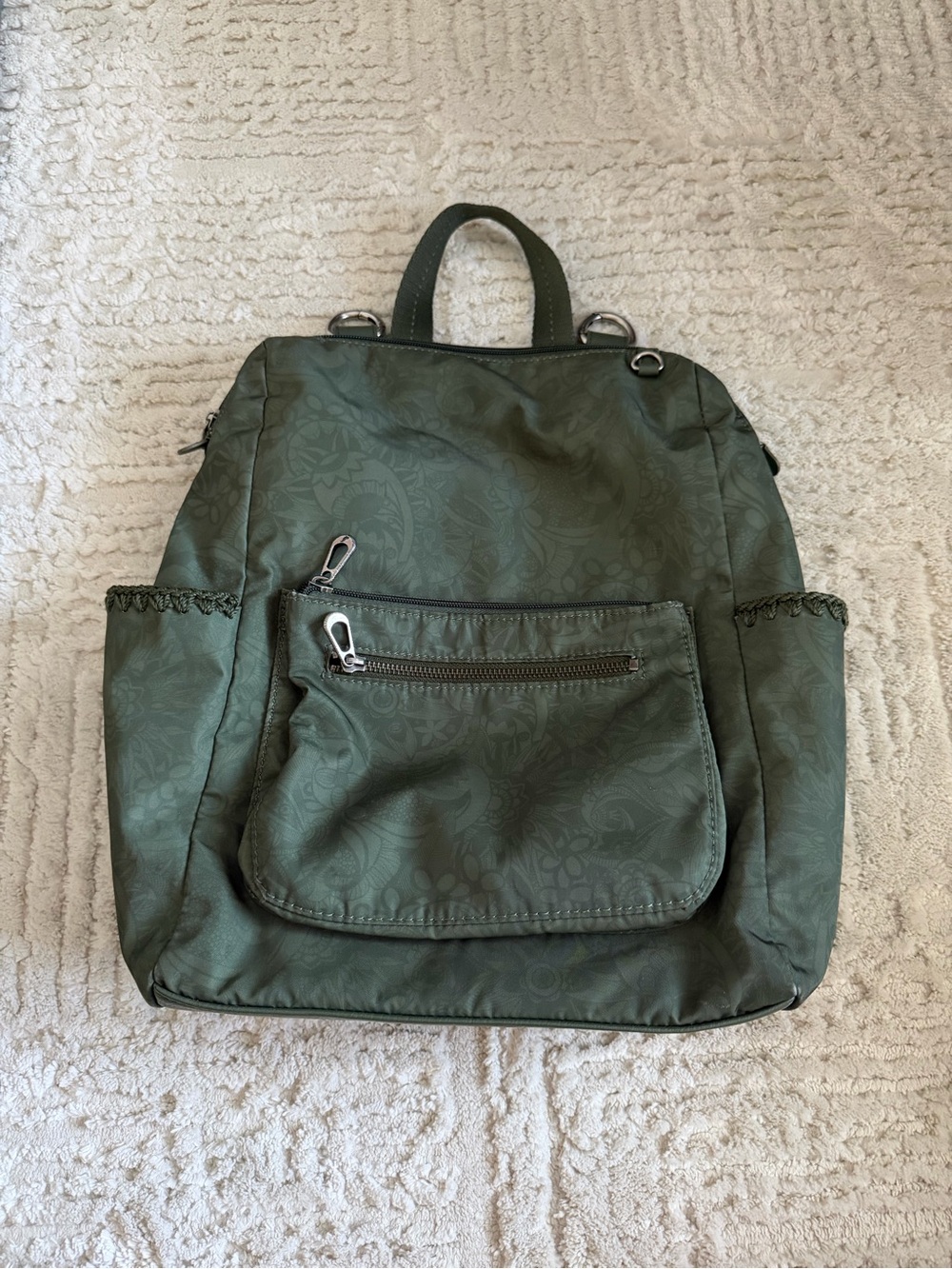 Sakroots Olive Green Women's Backpack Tote